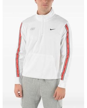Nike Logo-Print Mock-Neck Sweatshirt - White