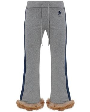 Balenciaga Fur Trim Trousers - Grey
