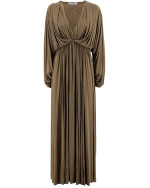 Philosophy Di Lorenzo Serafini Draped V-Neck Maxi Dress - Natural