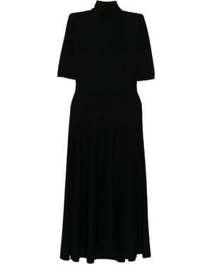 N.Peal Cashmere ショートスリーブ ドレス - ブラック