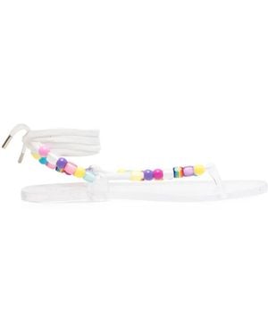 Ancient Greek Sandals Sandali Esther Con Decorazione - Bianco