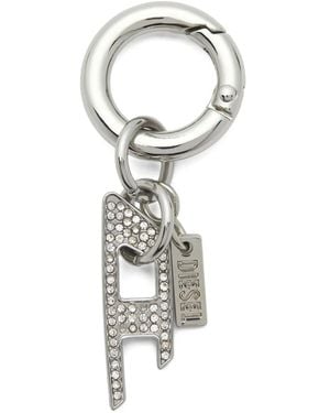DIESEL Charm-D Schlüsselanhänger Mit Strass - Weiß