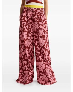Essentiel Antwerp Jomery Floral-Print Drawstring Trousers - Red