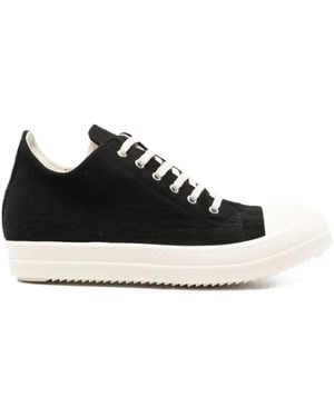 Rick Owens ブラック レザー lace-up スニーカー ロウカット RICK OWENS - 【25SS】ゴート レザー ローカット スニーカー