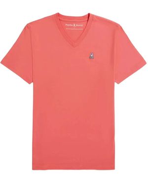 Psycho Bunny V-Neck "Grapefruit" T-Shirt - Pink