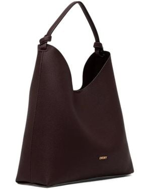 DKNY Pebbled Logo-Plaque Shoulder Bag - Purple