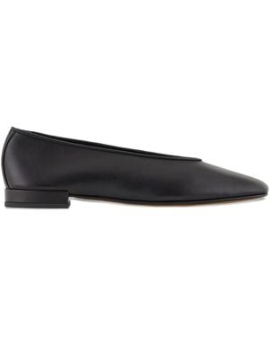 Giorgio Armani Smooth-Leather Ballerinas - Black