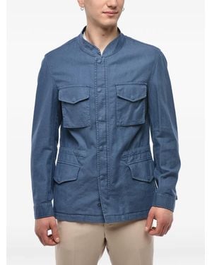 Corneliani Long-Sleeved Utility Jacket - Blue
