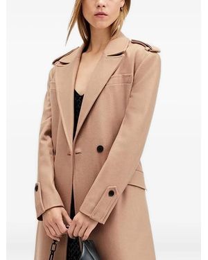 AllSaints Belted Single-Breasted Coat - Natural