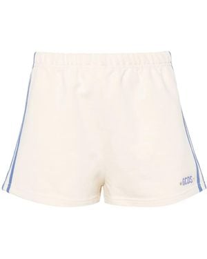 Gcds Logo-Embroidered Jersey Shorts - Natural