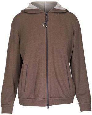 Brunello Cucinelli Cardigan Mit Kapuze - Braun
