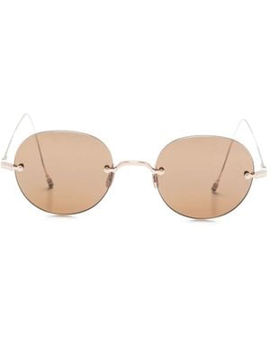 Thom Browne 938A Round-Frame Metal Sunglasses - Natural