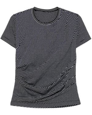 JNBY Striped Pleated T-Shirt - Grey