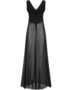 GIUSEPPE DI MORABITO Silk-Georgette Corset Top - Black