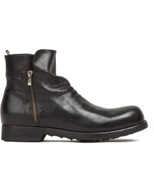 Officine Creative Geraffte Stiefel Mit Reißverschluss - Schwarz