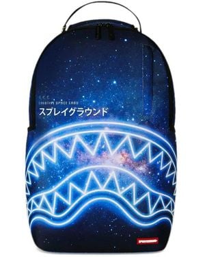 Sprayground Shark Central Neon Nebula Backpack - Blue