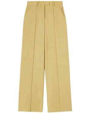 RETORI Embroidered Wide-Leg Trousers - Yellow