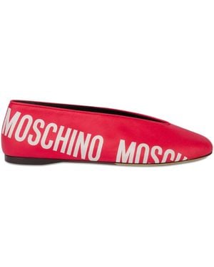 Moschino Logo-Print Ballet Flats - Red