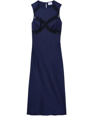 Claudie Pierlot レースインサート スリップドレス - ブルー