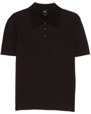 A.P.C. Knitted Polo Shirt - Black