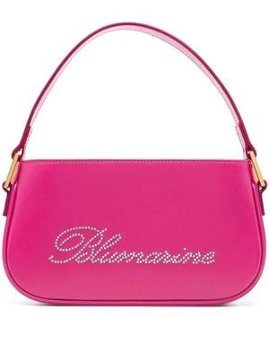 Blumarine Bolso De Hombro Con Logo De Strass - Rosa