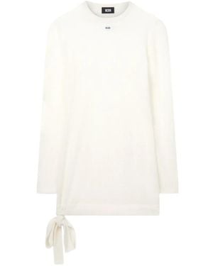 Gcds Webnet Knitted Mini Dress - White