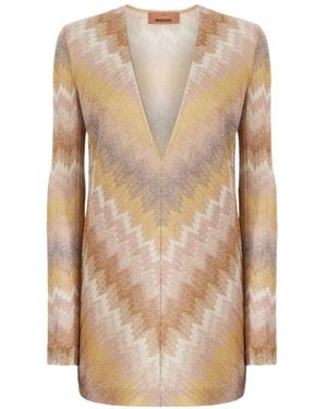 Missoni V-Neck Mini Dress - Natural