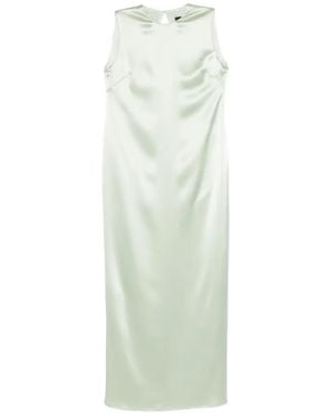 Sophie et Voila Straight Satin Maxi Dress - White