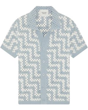 Frescobol Carioca Pinto Crochet-Knit Shirt - Blue