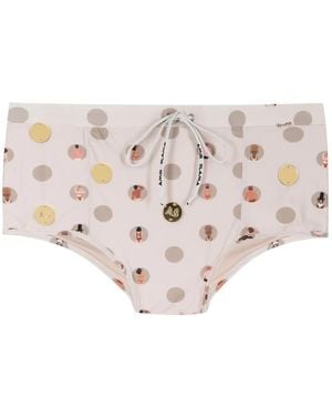 Amir Slama Graphic-Print Swim Trunks - Pink