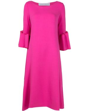 Gloria Coelho Ruffle-Detail Midi Dress - Pink