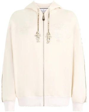 Philipp Plein Zip-Up Hoodie - White
