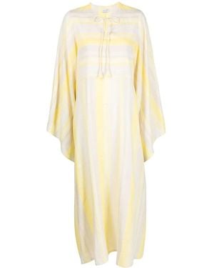 Bambah Striped Tie-Fastening Kaftan Dress - Metallic