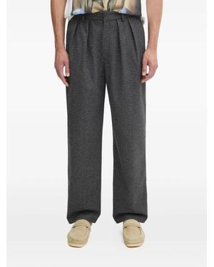 Fucking Awesome Checked-Pattern Pleated Trousers - Black