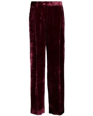La DoubleJ Velvet-Texture Trousers - Purple