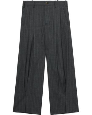 KHOKI Prinstripe-Print Woll Pants - Gray