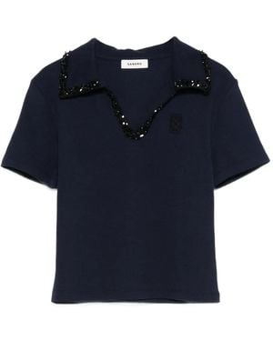 Sandro Embellished Collar Shirt - Blue