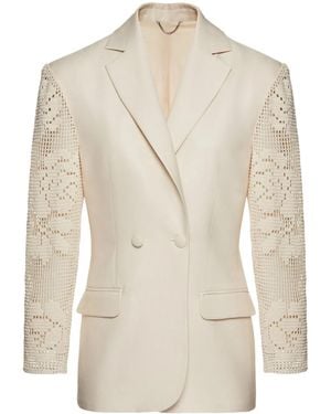 Magda Butrym Blazer aus Häkelspitze - Natur