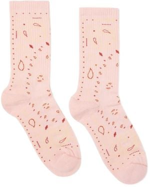 Alanui Bandana Socks - Pink
