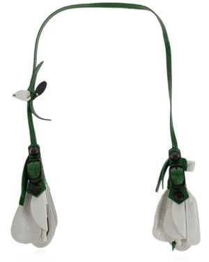 Balenciaga Llavero De Piel Le City Roses Con Charm Floral - Verde