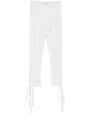 Ann Demeulemeester Lace-Trim Pants - White