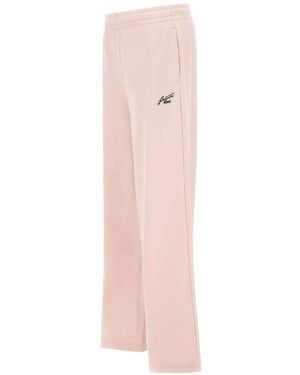 Lacoste Flared Fleece Sweatpants - Pink