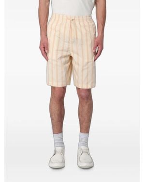 Lacoste Striped Cotton Shorts - Natural