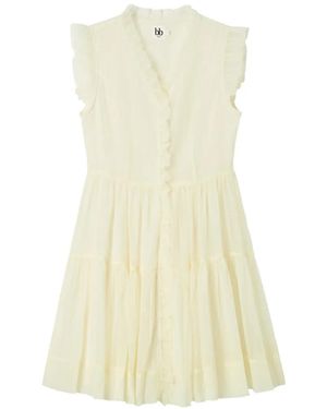 B+ AB Ruffled Mini Dress - White