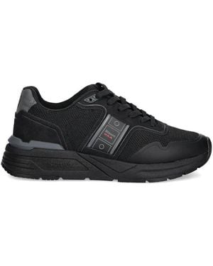 Blauer Sneakers mit Mesh-Einsätzen - Schwarz