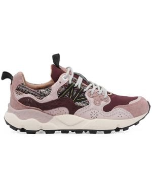 Flower Mountain Yamano 3 Paneled Suede Sneakers - Pink