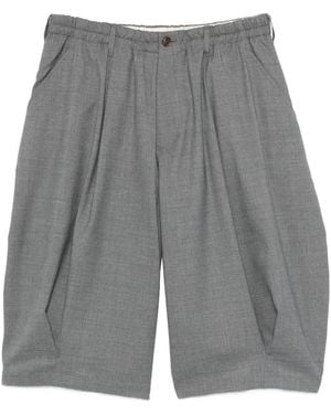 KHOKI Pleated Tailored Shorts - Grey