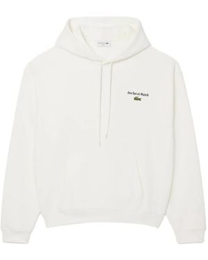 Lacoste Logo-Detail Hoodie - White