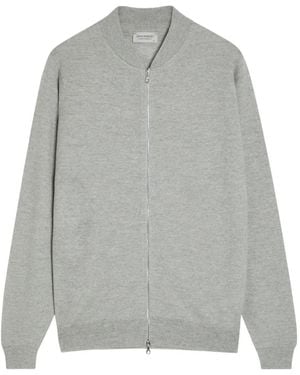 John Smedley Zip-Up Cardigan - Grey