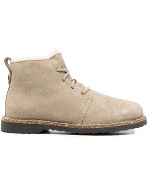 Birkenstock Clark Shearling-Lined Suede Boots - Natural
